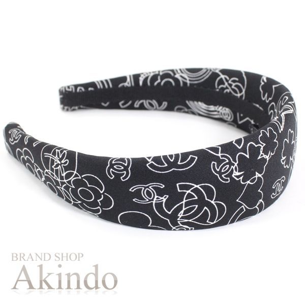 新品同様】シャネル CHANEL カチューシャ ココマーク 黒 ブラック ロゴ