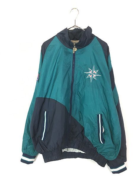 2010Majesticマリナーズ ナイロンジャケット MLB 状態良 XL 古着 90s MLB Seattle Mariners マリナーズ ナイロン ジャケット L