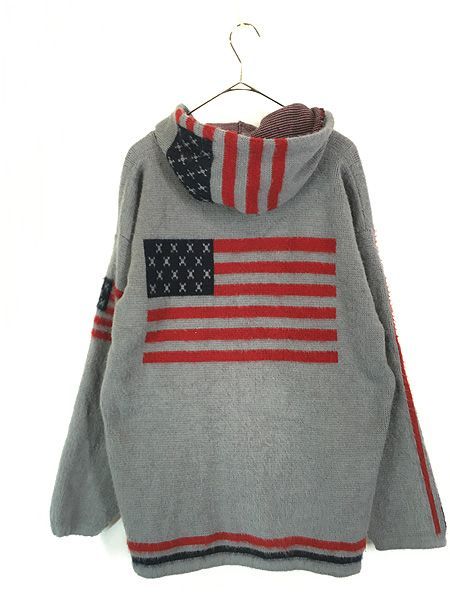 古着 90s エクアドル製 USA 星条旗 フラッグ パターン フランネル