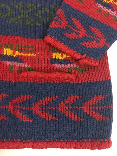 古着 90s ボリビア製 フェニックス ネイティブ パターン ヘビー ウール