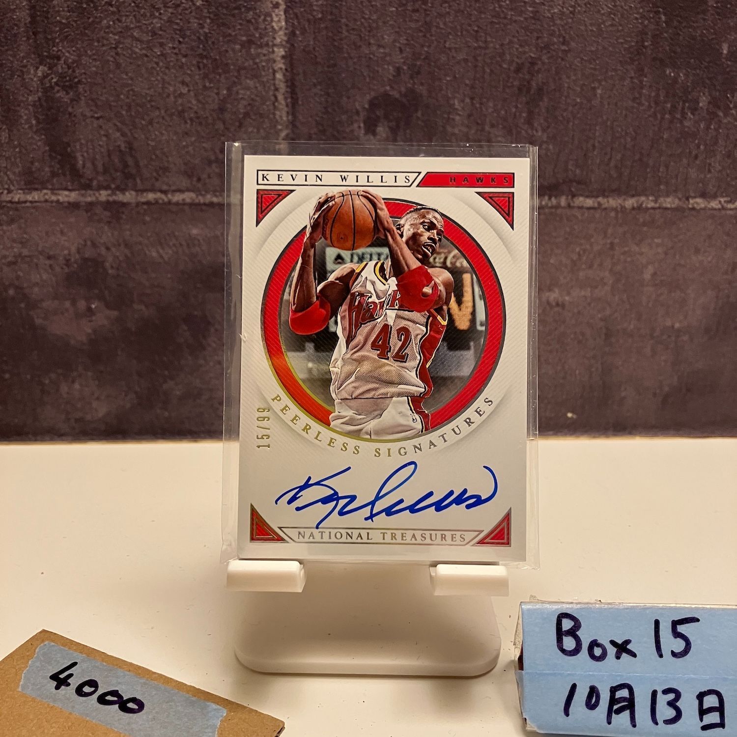 2018 Panini National Treasures Kevin Willis 15/99 直筆サインカード