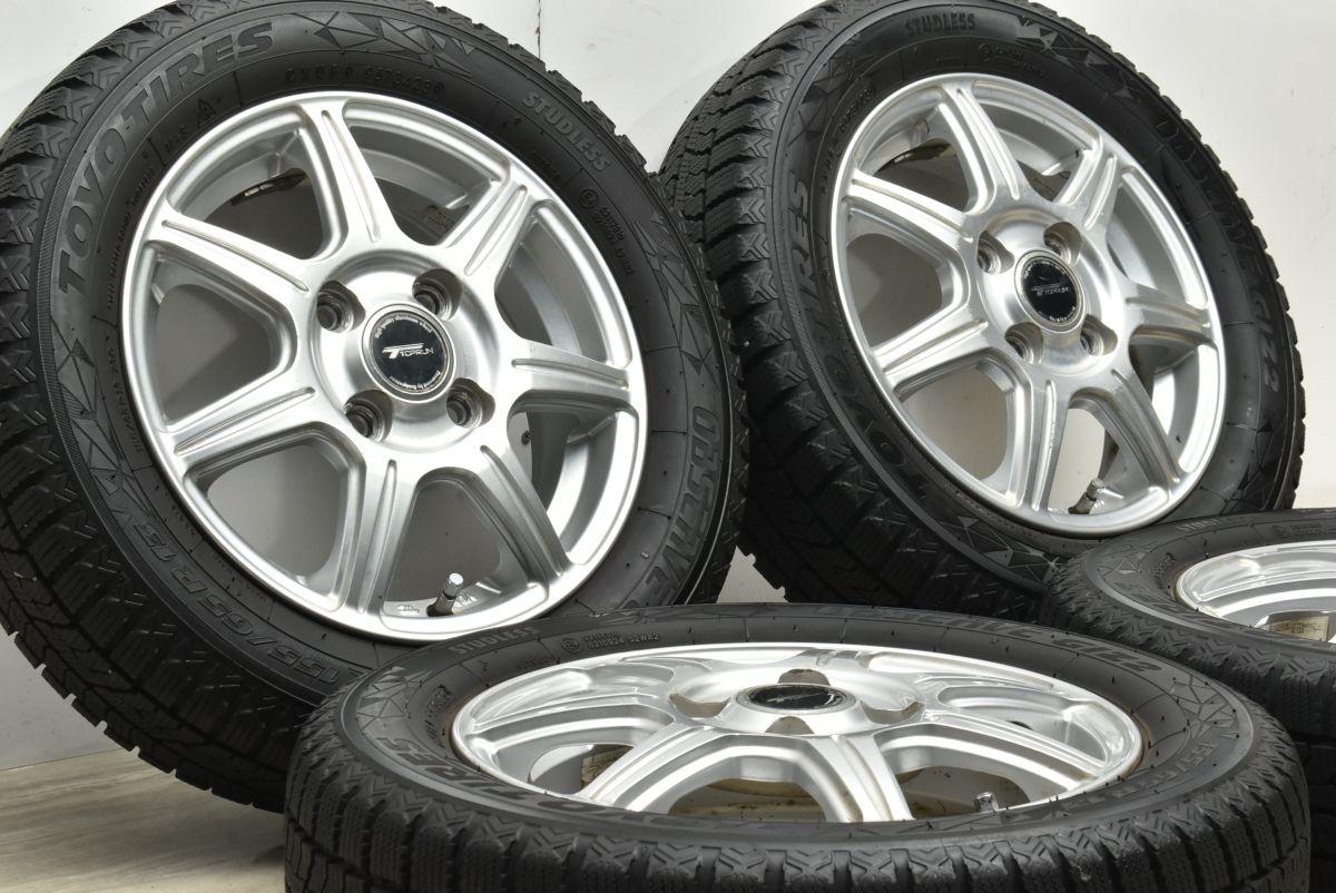 バリ溝 トップラン 13 in 4 00 B 45 PCD 100 トーヨー オブザーブ GIZ 2 155 65 R アルト ワゴンR ムーブ エッセ ゼスト プレオ 13インチ タイヤ ホイールセット タイヤ ホイール