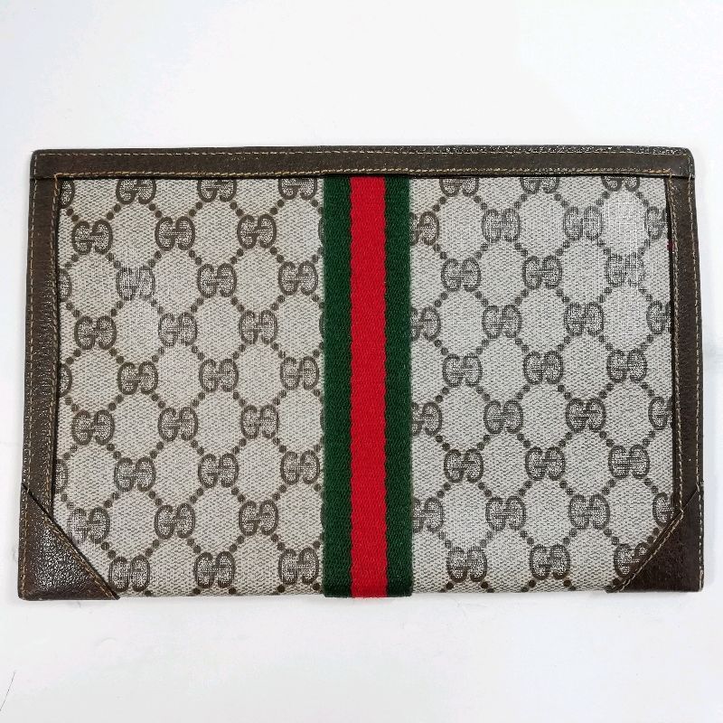 中古】GUCCI オールドグッチ ポーチ クラッチバッグ シェリーライン GG