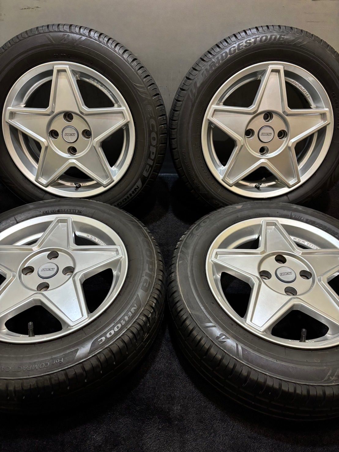 175 65 R 14 ECOPIA NH 100 C 18年製 AGA CORSE 14インチ 5 J 38 98 4 H 夏タイヤ 4本 フィアット 500 南2 K 998