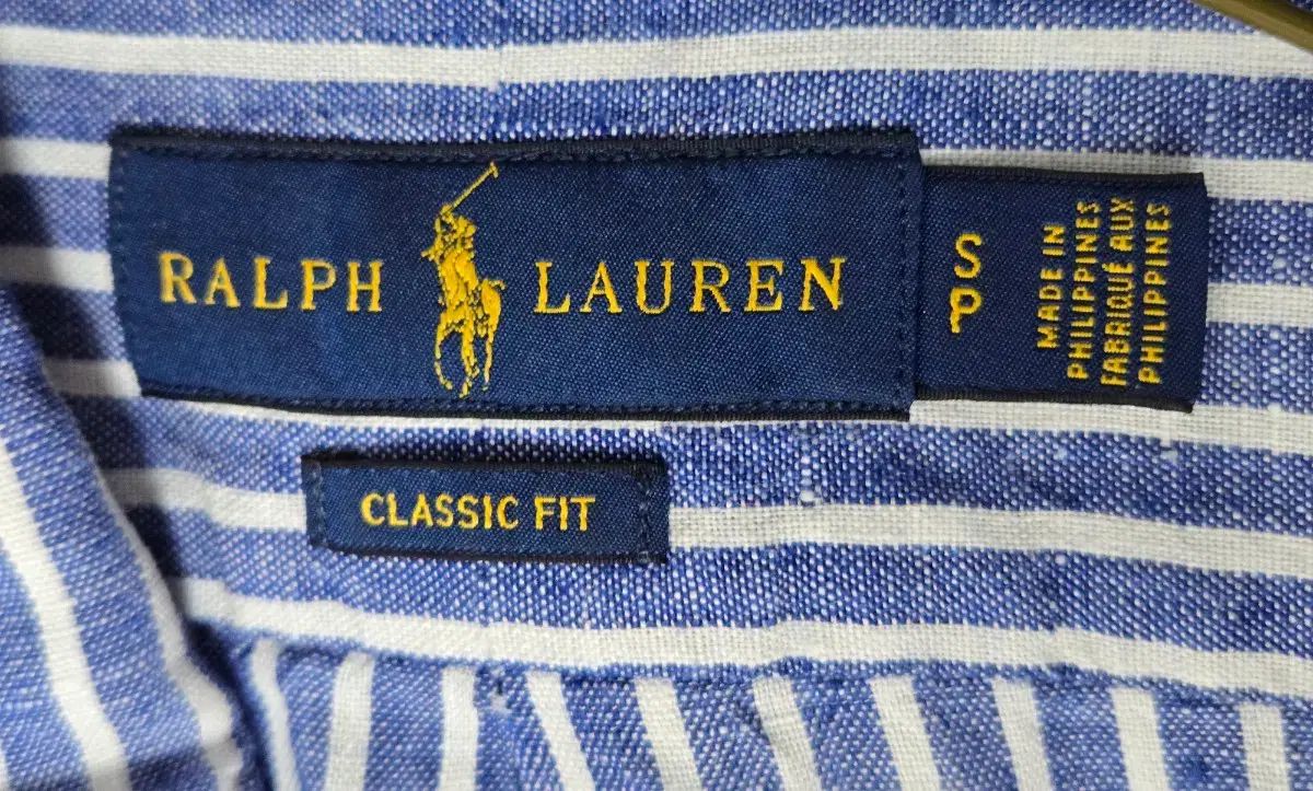 ポロラルフローレン ストライプ リネン シャツ S
