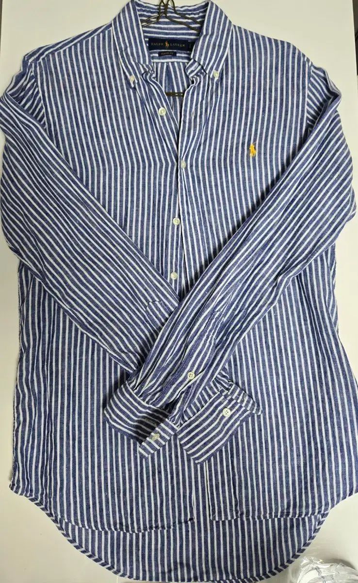ポロラルフローレン ストライプ リネン シャツ S