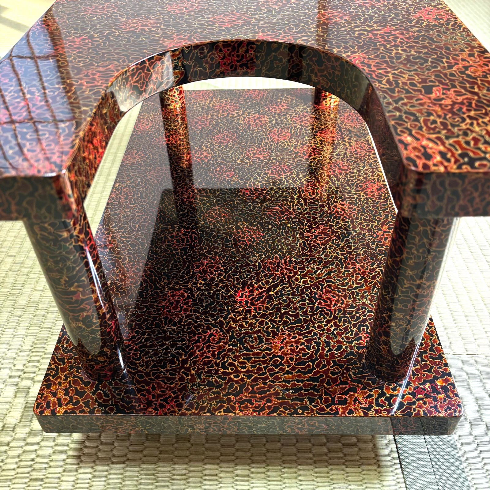 津軽塗】お座敷ワゴン（ポットワゴン） 1台 / 伝統工芸品 津軽塗 唐塗