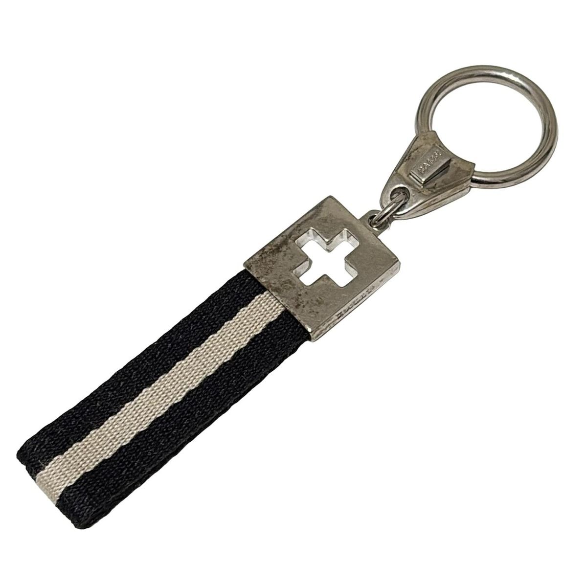 BALLY バリー キーホルダー チャーム 黒 シルバー 白