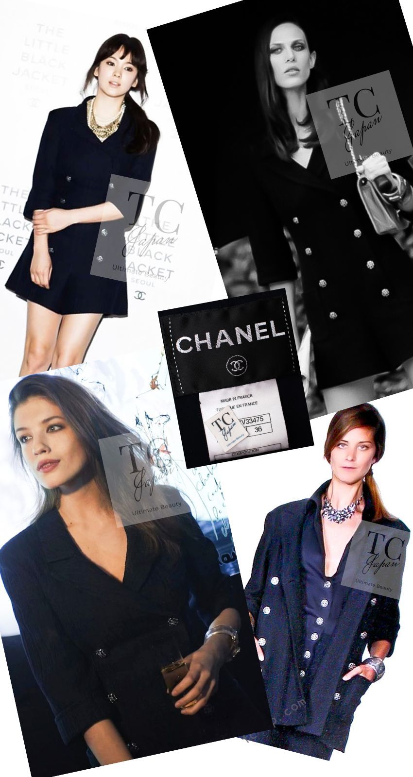 CHANEL ネイビー テーラードジャケット シャネル ジャケット CHANEL ネイビー ダブル コットン CC ココボタン