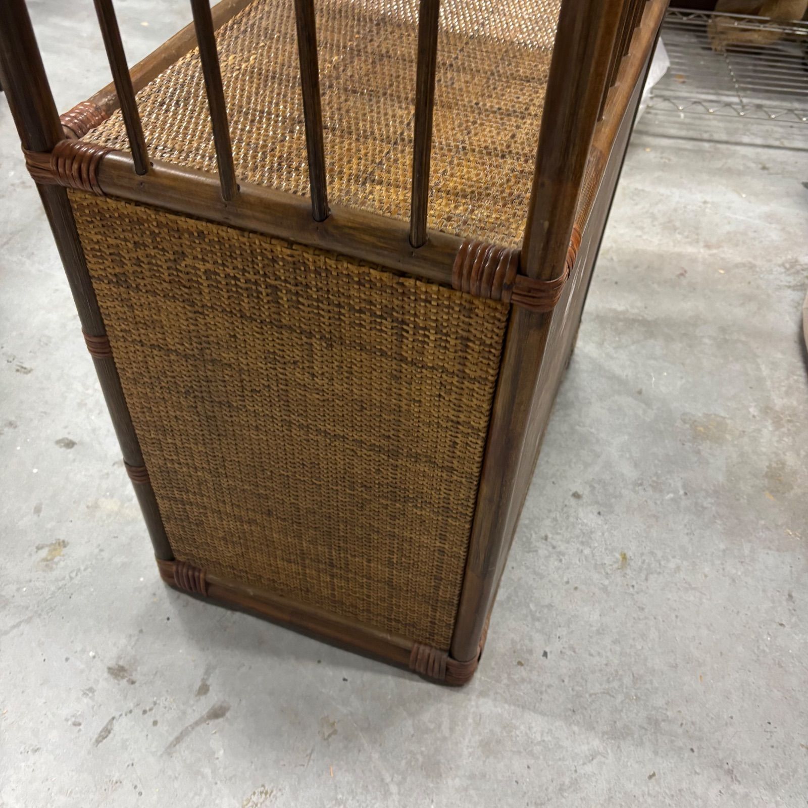 ヴィンテージ ラタン アーチ型 シェルフ 3段チェスト 籐家具