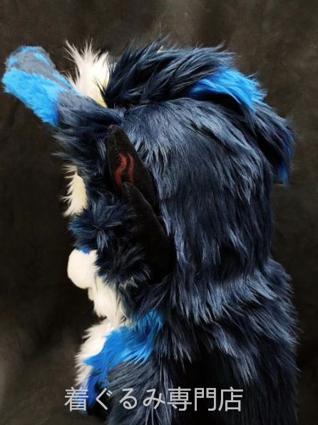 着ぐるみ kigurumi全頭ヘッド ケモノ マスク コスプレ コスチューム 着ぐるみヘッド ドラゴン 青 紺色 全頭ヘッド ケモノ ファースーツ