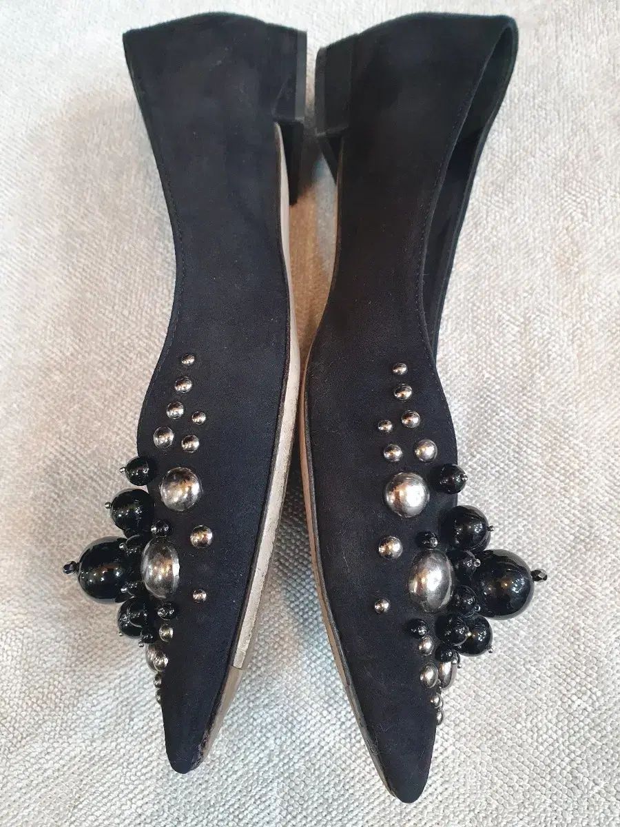  ミュウミュウ ブラック スウェード フラット シューズ 240 m フラットシューズ バレエシューズ パンプス