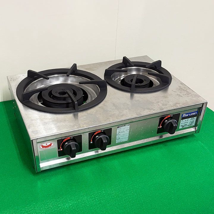マルゼン ガスコンロ M-212C LPガス専用 卓上タイプ 親子 2017年製