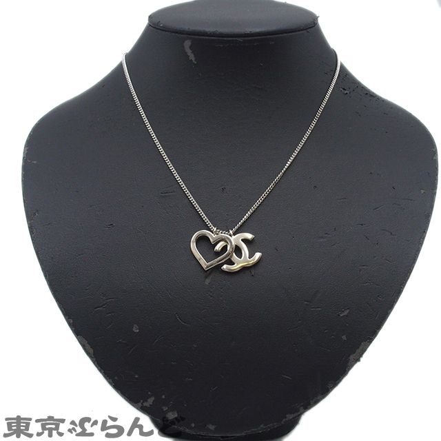 シャネル CHANEL ネックレス ココマーク ハート シルバー メタル 04P