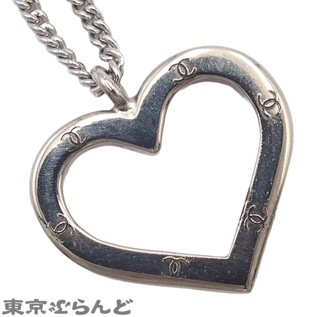シャネル CHANEL ネックレス ココマーク ハート シルバー メタル 04P