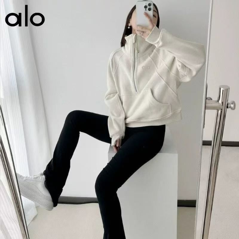 alo ハーフネック　秋冬ウールニット レディース フリース入り スウェット alo ハーフネック 秋冬ウールニット レディース フリース入り 保温性