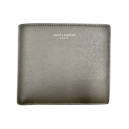 YSL Yves Saint Laurent イブサンローラン 二つ折り財布 グレー - メルカリ