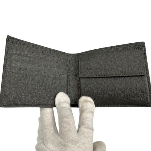 YSL Yves Saint Laurent イブサンローラン 二つ折り財布 グレー - メルカリ