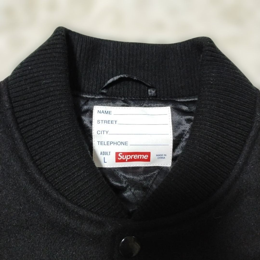 SUPREME シュプリーム Tourist Varsity Jacket ツーリスト バーシティ スタジアム ジャケット ブラック ウール配合 自由の女神