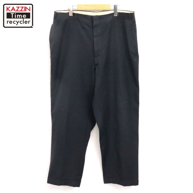 60s vintage ストライプ柄 ウール スラックスパンツ メンズ XLサイズ