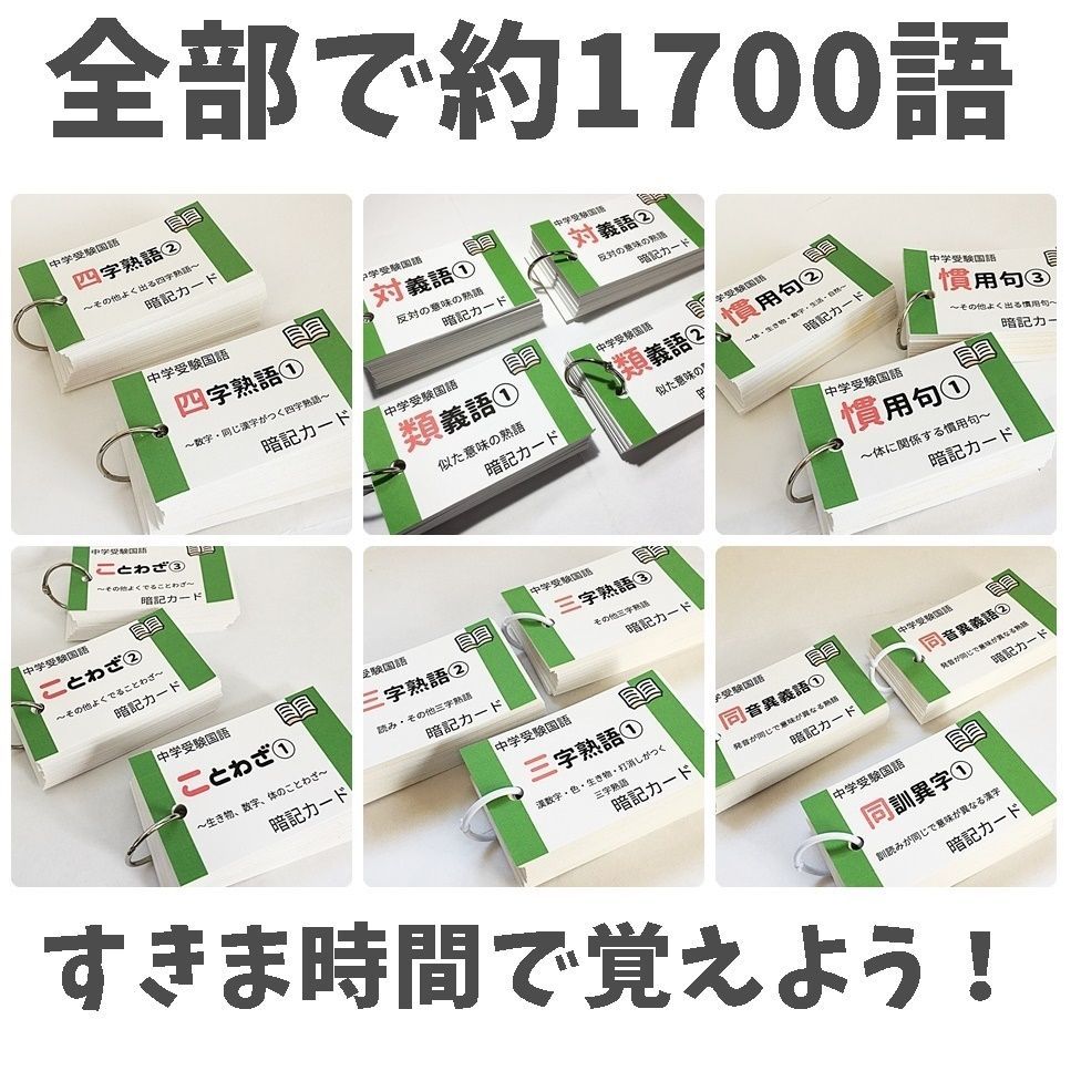 ○中学受験国語【069】テストに出る重要語句カードセット 四字熟語