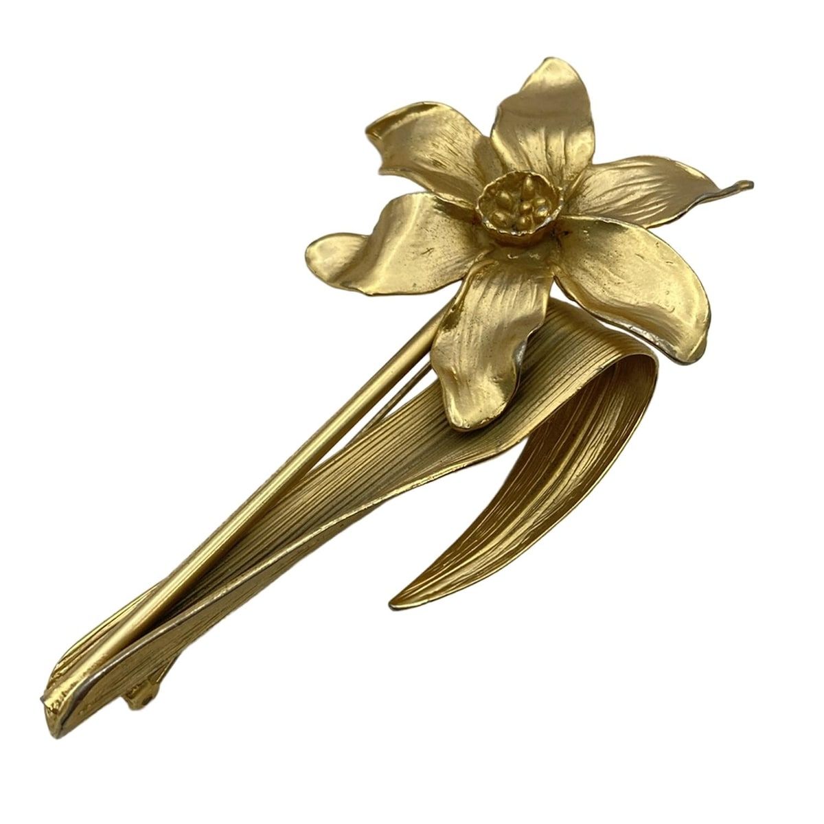 ◆KENZO◆ヴィンテージ フラワー ブローチ 大ぶり ゴールド系 保管品 KENZO(ケンゾー) ブローチ - ゴールド フラワー(花) - メルカリ