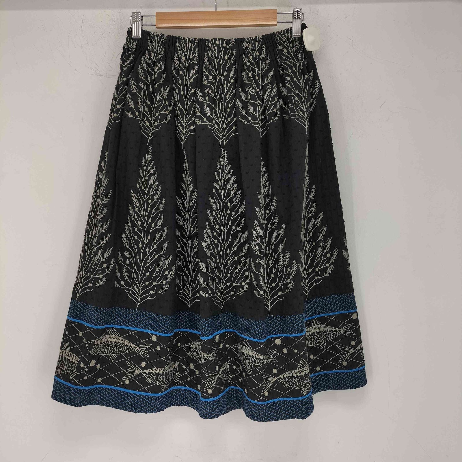 マーブルシュッド Marble Sud 大漁 刺繍 ギャザー スカート レディース