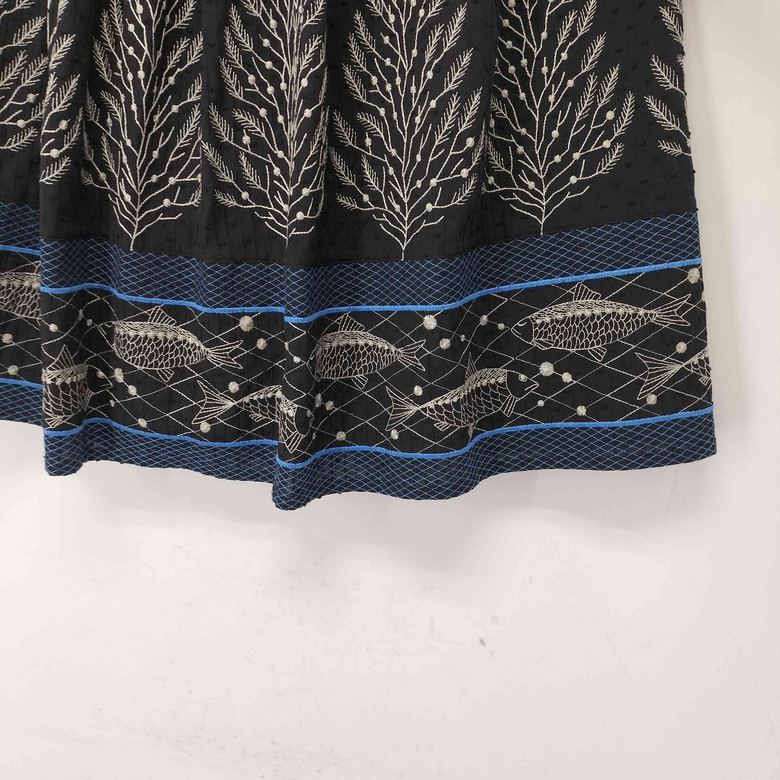 マーブルシュッド Marble Sud 大漁 刺繍 ギャザー スカート レディース