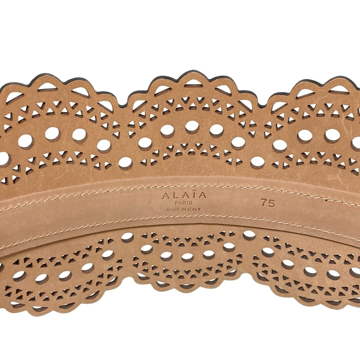 ALAIA(アライア) ベルト 75 - 黒 コルセット/カットワーク/スカラップ