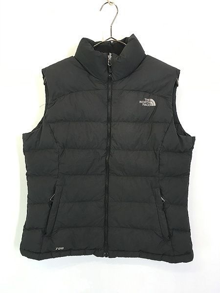 レディース 古着 TNF The North Face 700 フィルパワー ヌプシ ダウン ベスト パッカブル 黒 L