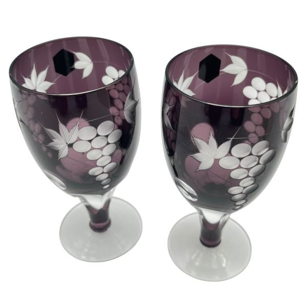 色被せガラス ブドウ