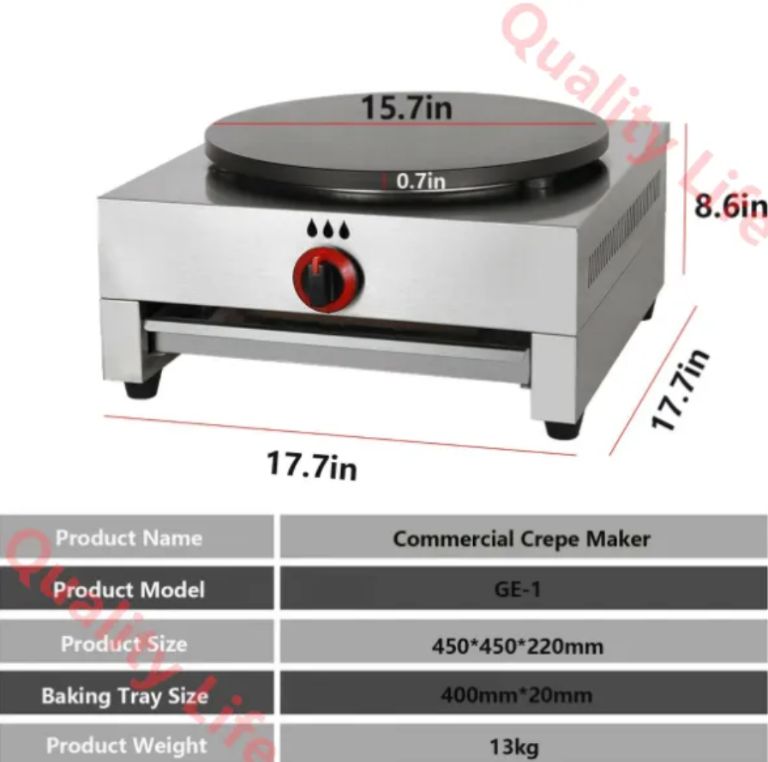 クレープマシン、15.7インチ業務用クレープメーカーマシン、メタンガス