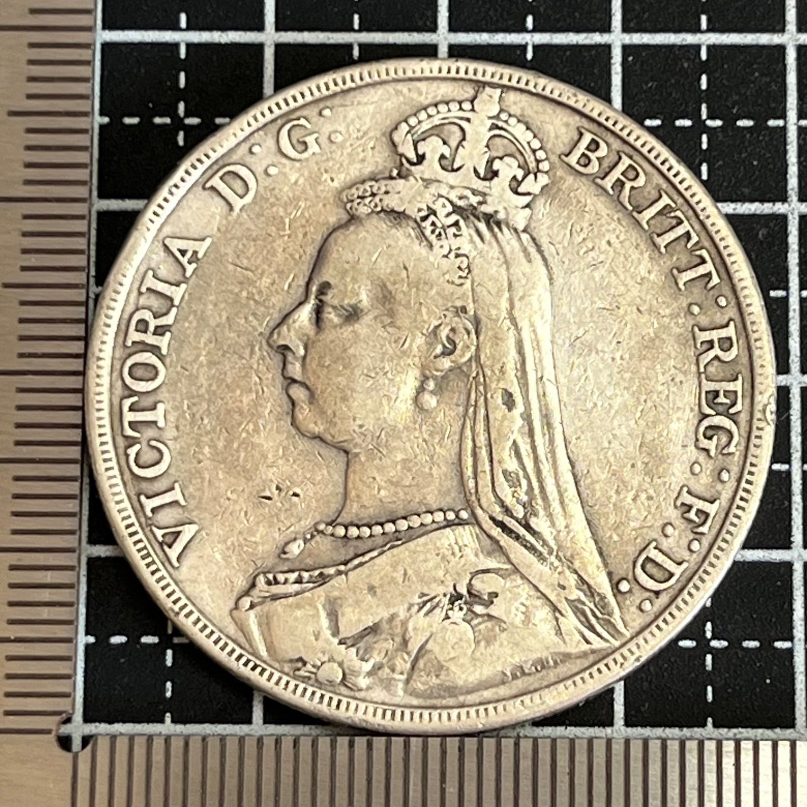 イ*レ様 1890年 英国ジュベリーヘッドヴィクトリア女王ダブルフローリン銀貨 1890年 イギリス 2フローリン銀貨（ヴィクトリア女王 ジュビリー