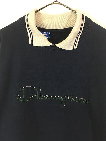 ★神サイズ‼️レアカラー★80s USA製 チャンピオン NORTHWEST L‼️ 古着 80s USA製 Champion BIG ロゴ レア!! 襟付き スウェット