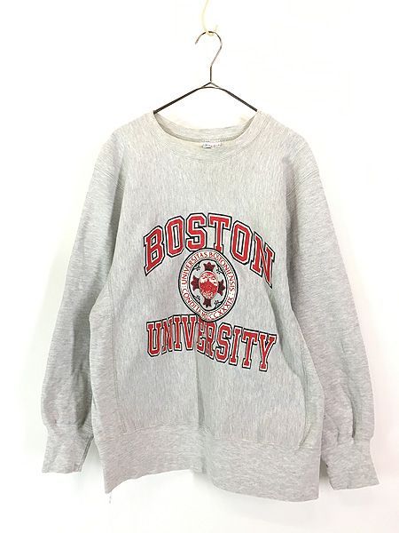 古着 90s USA製 Champion Reverse Weave 「BOSTON」 3段 カレッジ リバース スウェット L 古着 古着 90s USA製 Champion Reverse Weave 「BOSTON」 3段 カレッジ