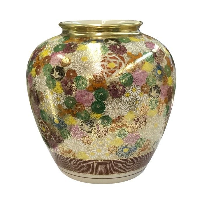 九谷焼 孝月 金彩花詰 花瓶 花器 花入 壺 中古 T1 - メルカリ