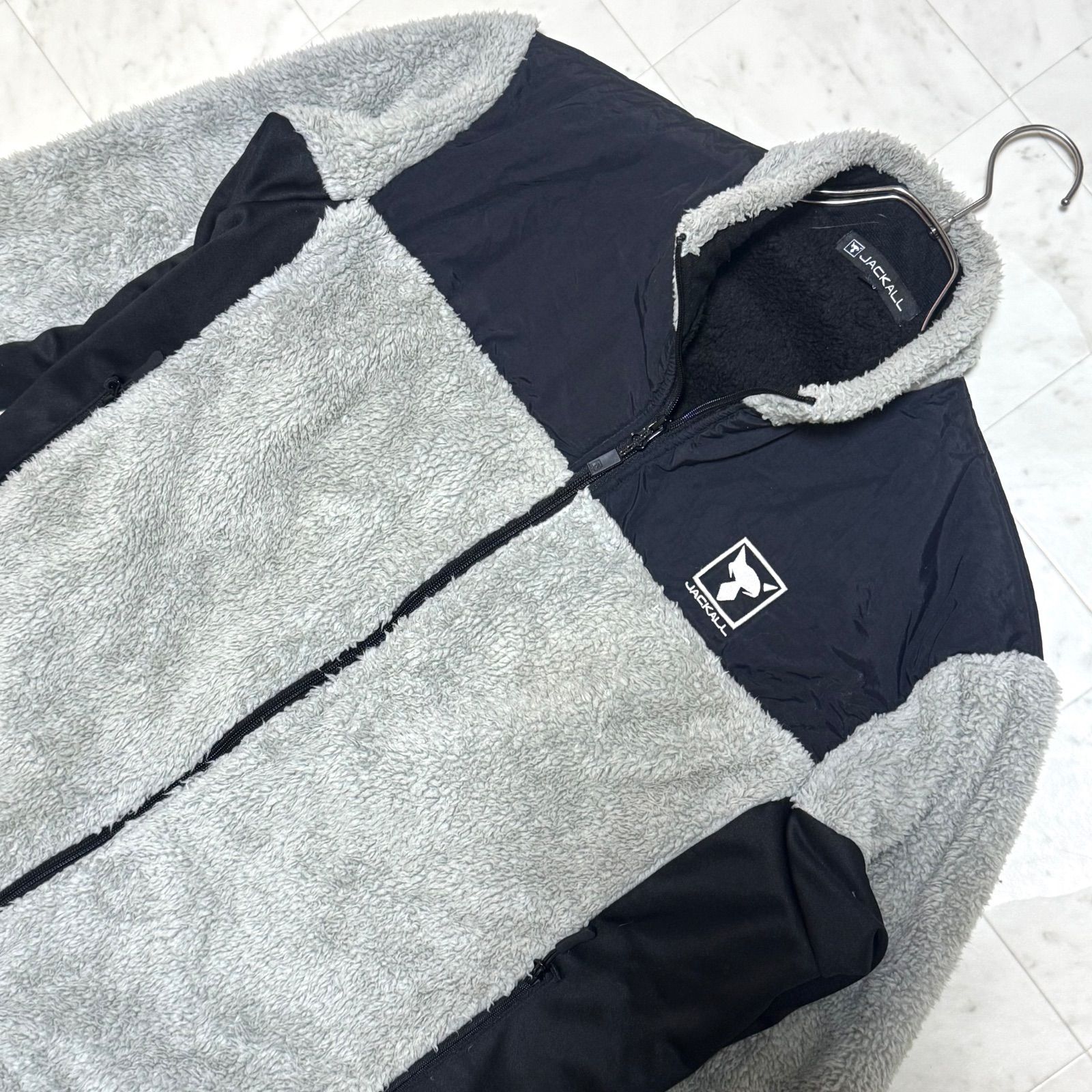 JACKALL ジャッカル フリースジャケット Lサイズ グレー ブラック