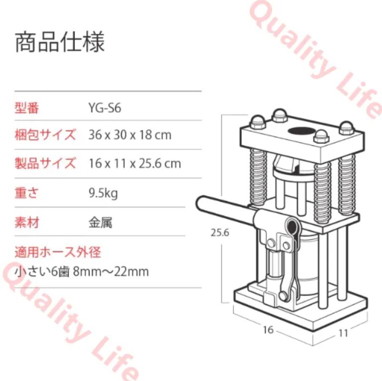  パンケーキ ホットドッグ圧力パイプ YG-S 6 手動油圧パイプ 6角 8角 外径8 mm～28 mm対応 裸圧 着ペンチ 圧 使いやすい圧 着機 手動 高圧ホース用油圧パッド 小さい6歯 mm～22 mm 用 その他 特殊工具