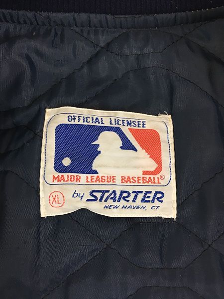 古着 80s USA製 STARTER MLB Detroit Tigers タイガース 光沢 サテン