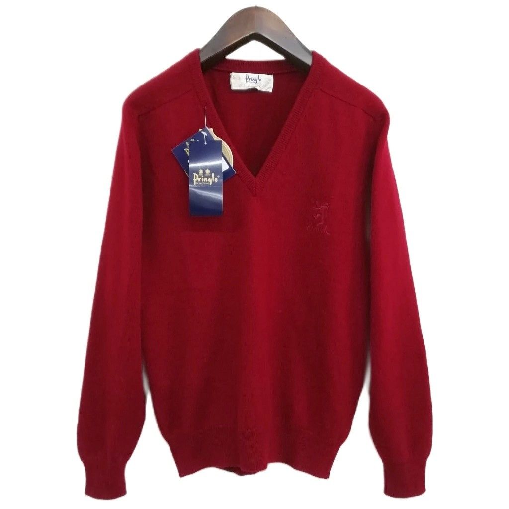 プリングル Pringle カシミヤ ニット Vネック セーター ロゴ刺繍 タグ