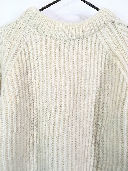 古着 80s 英国製 Peter Storm 黒タグ ローゲージ ヘビー ウール ニット