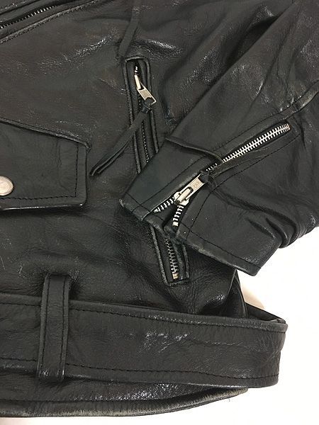 古着 90s TANNERY WEST ハの字 本革 レザー ダブル ライダース