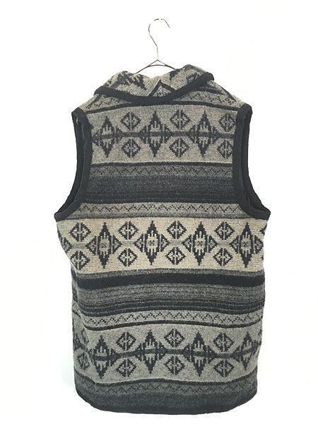 古着 80s USA製 WoolRich ネイティブ チマヨ 総柄 ショールカラー