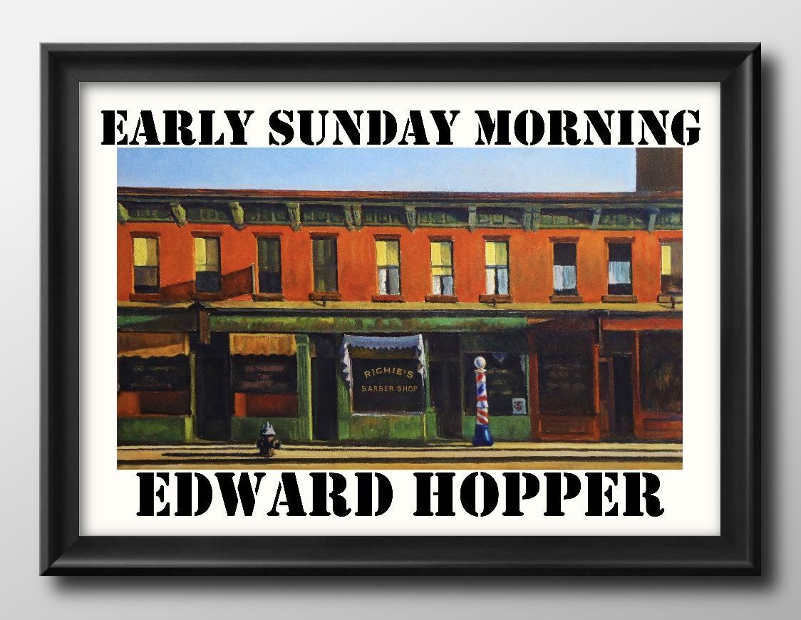 14167エドワード ホッパー Early Sunday Morning A3 サイズ ポスター