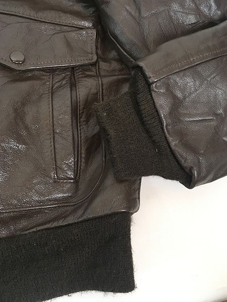 古着 70-80s Excelled G-1タイプ ボア ライナー 本革 レザー フライト