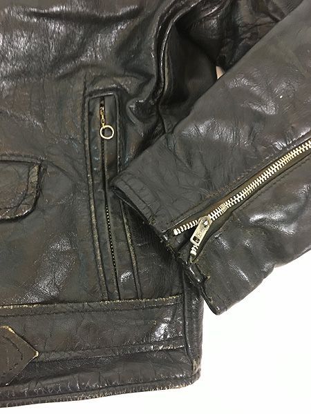 古着 60s Montgomery Ward 「ツースター」 パデッド ハの字 本革