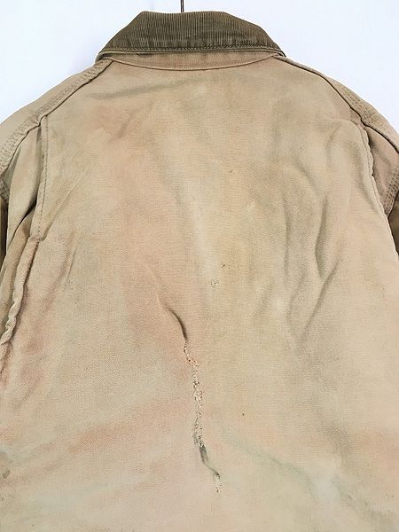古着 70s Carhartt 裏地 ストライプ ブランケット リペア フェード ブラウン ダック デトロイト ジャケット 42 古着 古着 70s Carhartt 裏地 ストライプ ブランケット リペア フェード