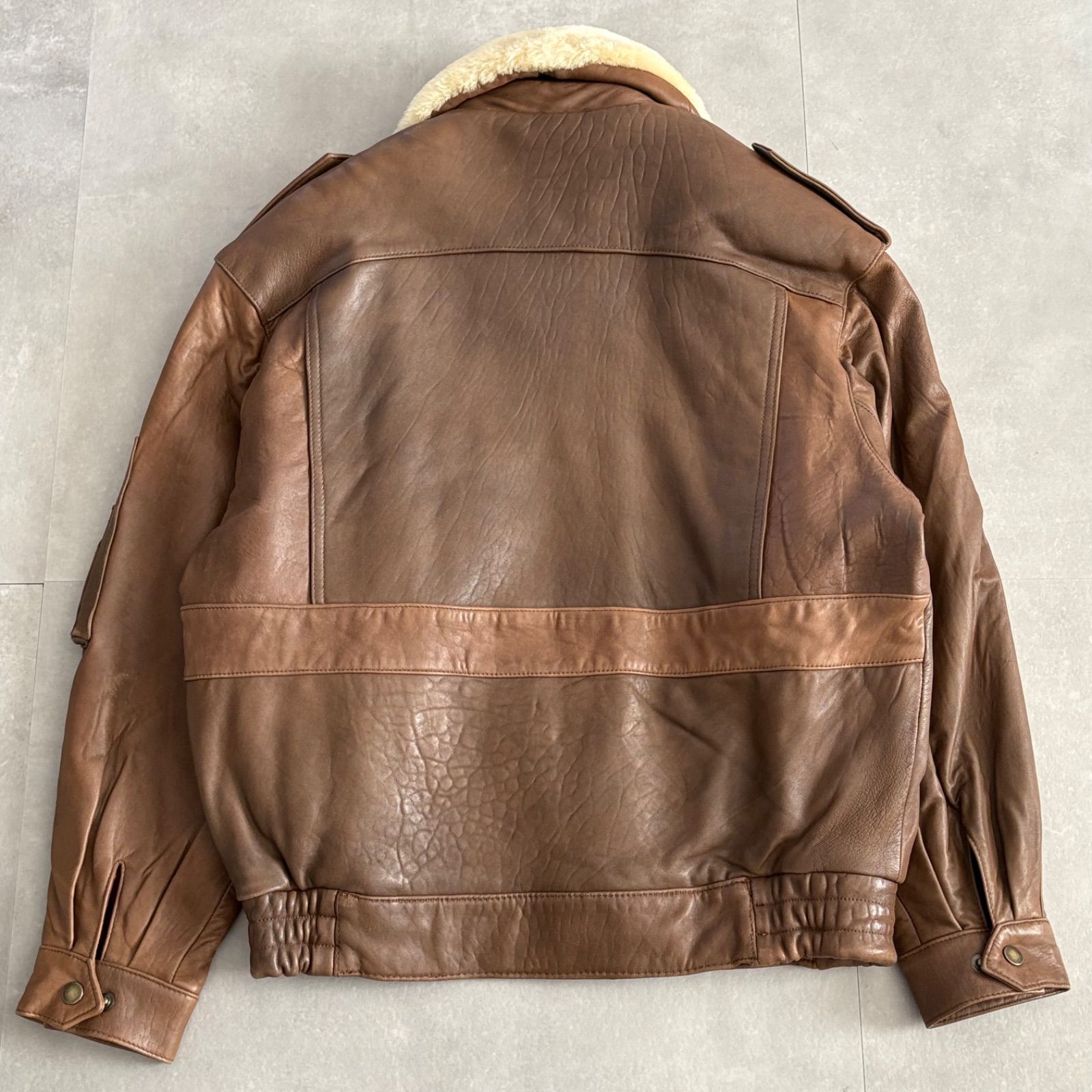 レザーフライトジャケットTYPA G-1 短丈　2way ヴィンテージ　ブラウン G-1 レザーフライトジャケット 2WAY 短丈 ブラウン - メルカリ