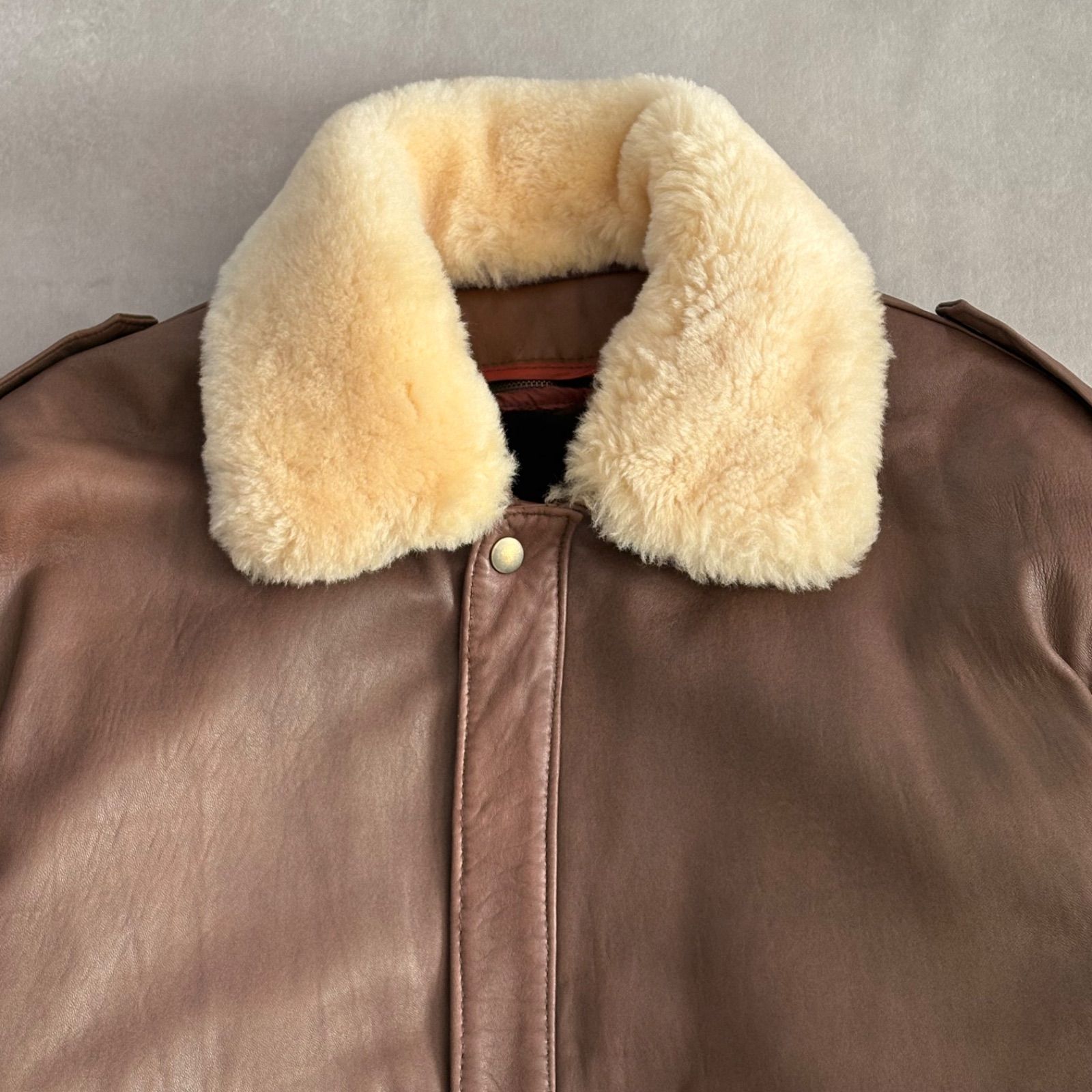 レザーフライトジャケットTYPA G-1 短丈　2way ヴィンテージ　ブラウン G-1 レザーフライトジャケット 2WAY 短丈 ブラウン - メルカリ