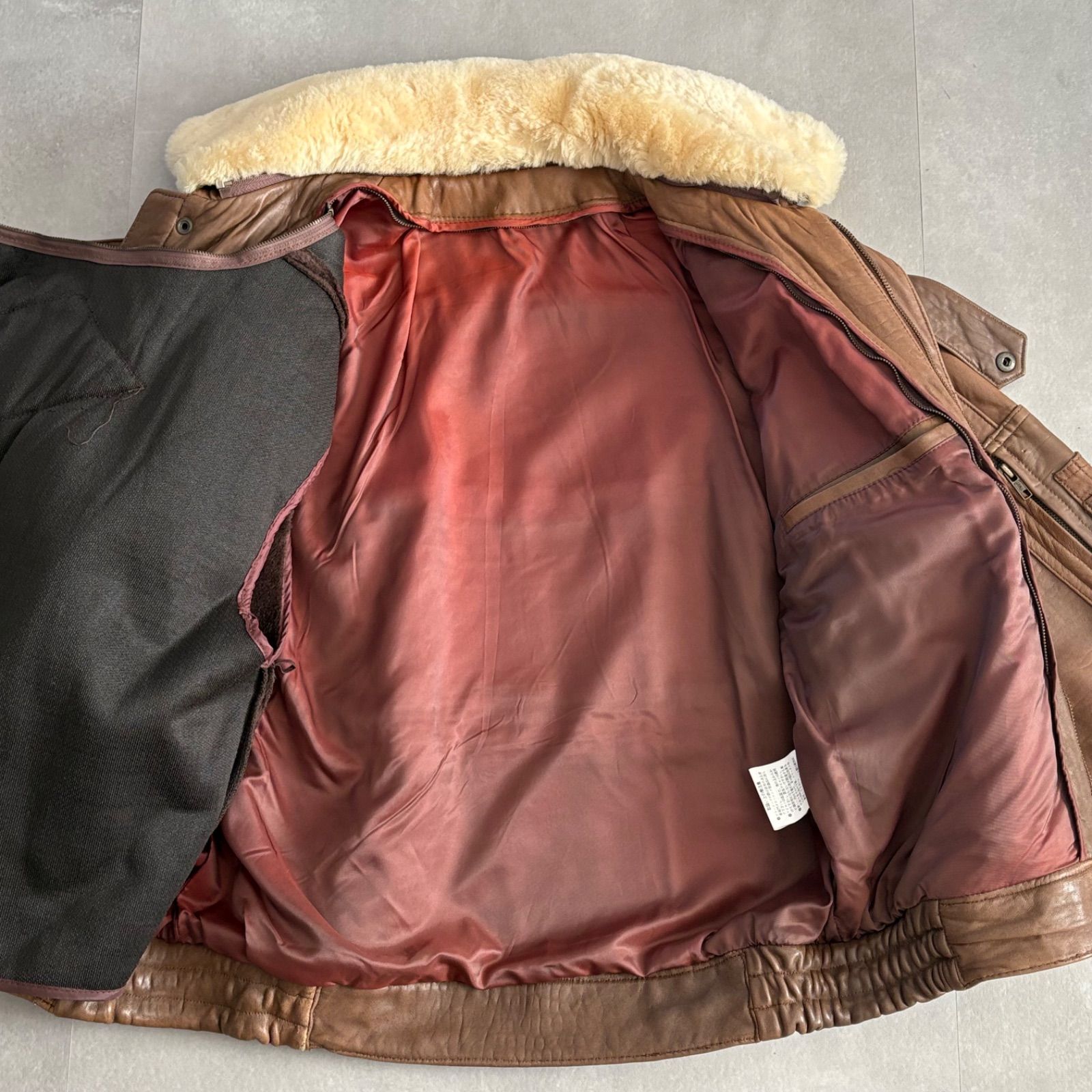 G-1 レザーフライトジャケット 2WAY 短丈 ブラウン - メルカリ